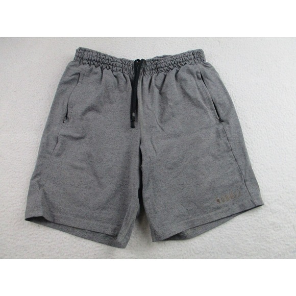 NOBULL Shorts Mens Medium Gray Athletic Training Drawstring Zip Pockets Logo Gym - Picture 1 of 9
